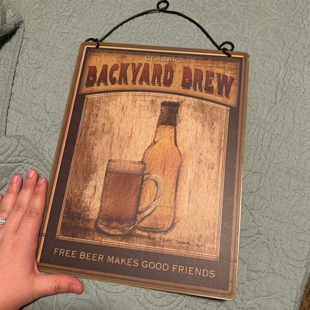 Back yard brew sign